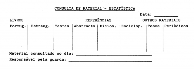 Consulta de material - estatística